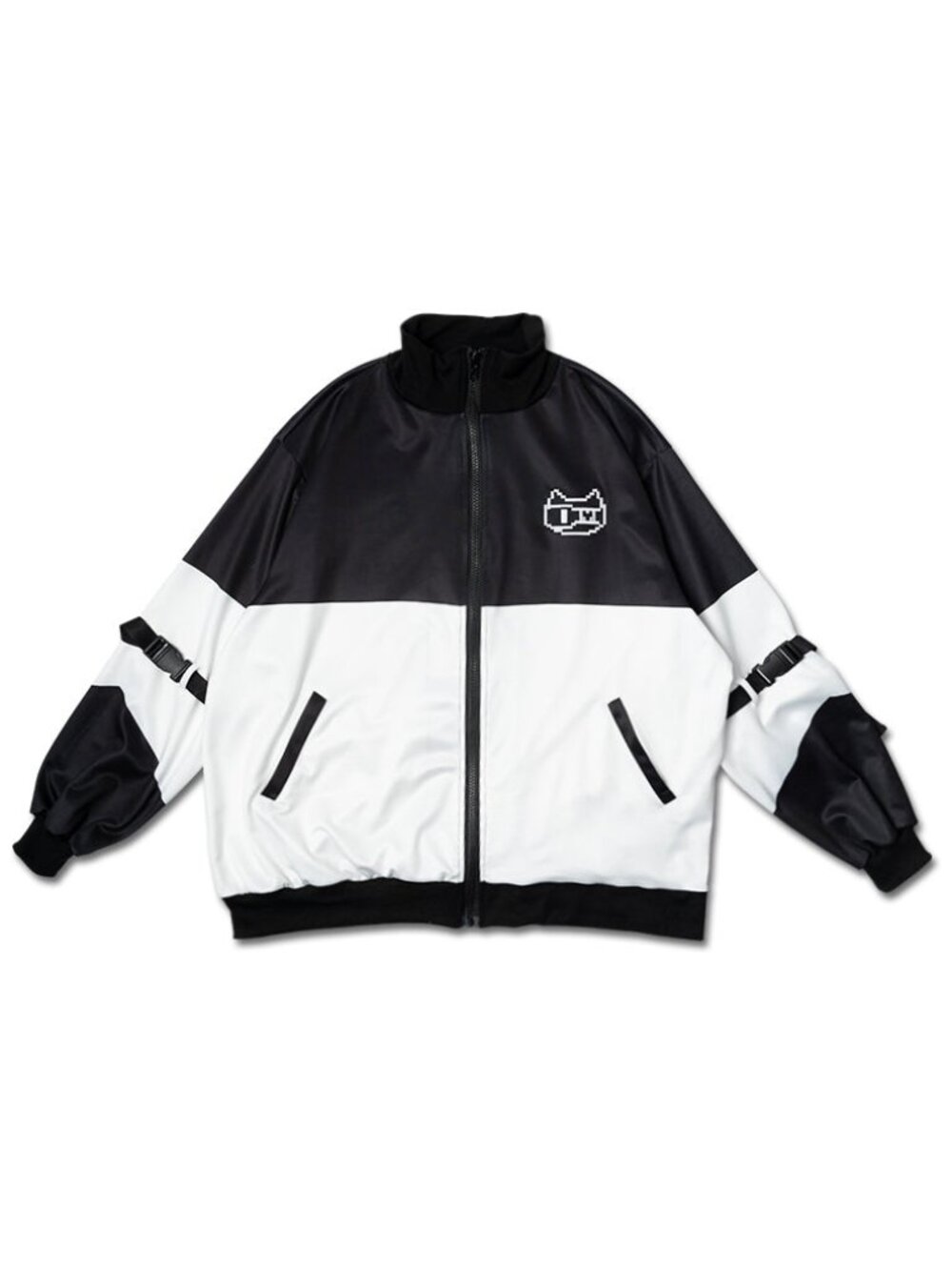 NEW ACDC RAG Dot Cat Gamer Black White Oversized Jacket